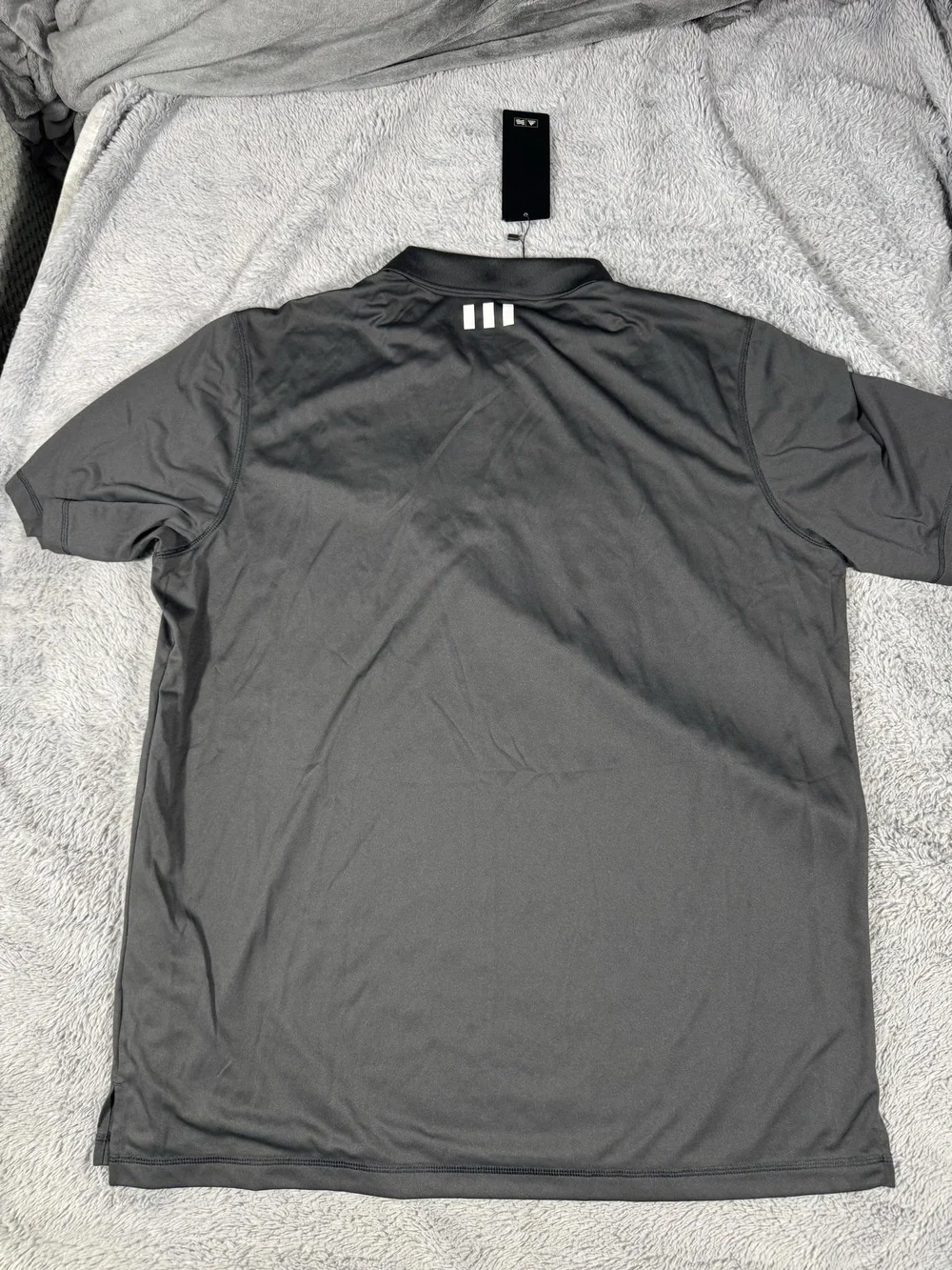 Adidas Golf Polo Shirt Mens XL Gray Slice Of Life PGA Short Sleeve Puremotion
